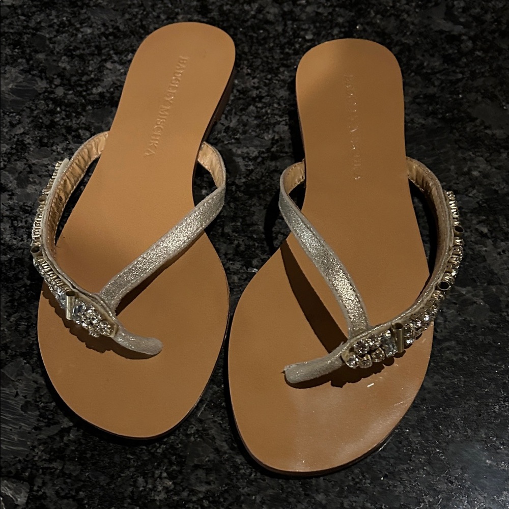 Badgley Mischka Sparkling Silver Sandals